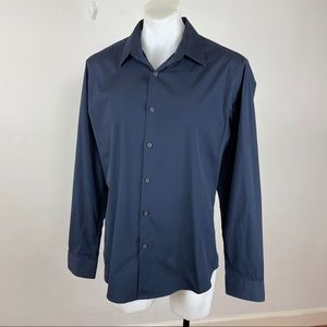 Theory Men Long Sleeve Button Down Dress Shirt. Size XL Navy Blue
